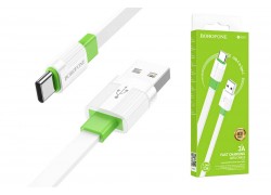 Кабель USB - USB Type-C BOROFONE BX89, 2,4A (бело-зеленый) 1м