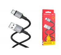 Кабель USB - USB Type-C BOROFONE BX83, 2,4A (черный) 1м силиконовый