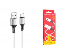 Кабель USB - USB Type-C BOROFONE BX83, 2,4A (белый) 1м силиконовый