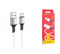 Кабель USB - USB Type-C BOROFONE BX83, 2,4A (белый) 1м силиконовый