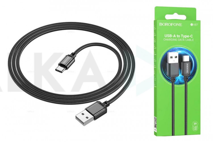 Кабель USB - USB Type-C BOROFONE BX87, 3A (черный) 1м