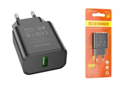 Сетевое зарядное устройство USB BOROFONE BA72A Spring single port QC3.0 (черный)