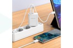 Сетевое зарядное устройство USB+USB-C + кабель Type-C BOROFONE BN10 PD65W (белый)