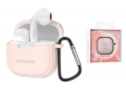 Наушники вакуумные беспроводные BOROFONE BW29 Chram true wireless BT headset Bluetooth (розовый сахар)