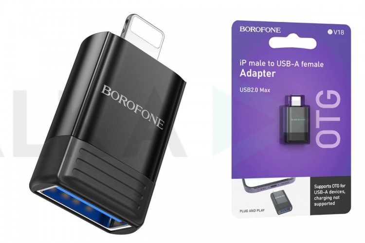 Переходник OTG Borofone BV18 Lightning штекер на USB-C  адаптер