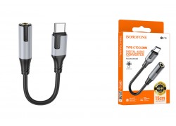 Адаптер для проводной гарнитуры c 3.5 мм на Type-C BOROFONE BV19 Type-C Digital 3.5 Audio converter (черный)