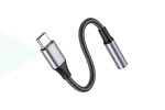 Адаптер для проводной гарнитуры c 3.5 мм на Type-C BOROFONE BV16 Type-C Digital 3.5 Audio converter (серый металл)