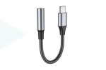 Адаптер для проводной гарнитуры c 3.5 мм на Type-C BOROFONE BV16 Type-C Digital 3.5 Audio converter (серый металл)