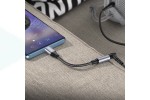 Адаптер для проводной гарнитуры c 3.5 мм на Type-C BOROFONE BV16 Type-C Digital 3.5 Audio converter (серый металл)