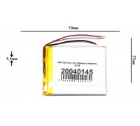 Универсальный аккумулятор 70x57x3.5 3.7V 2500mAh (356070P)