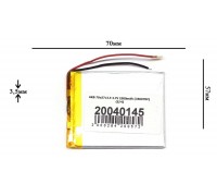 Универсальный аккумулятор 70x57x3.5 3.7V 2500mAh (356070P)