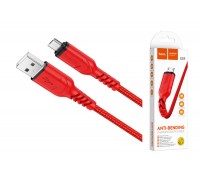 Кабель USB - MicroUSB HOCO X59 2,4A (красный) 1м (в оплетке)