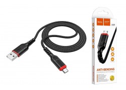 Кабель USB - MicroUSB HOCO X59 2,4A (черный) 1м (оплетка)