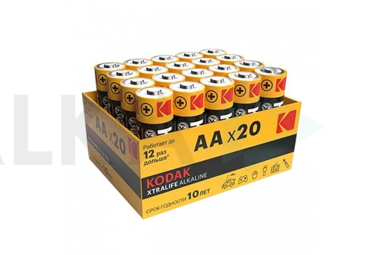 Батарейка алкалиновая KODAK LR6/20BOX XTRALIFE Alkaline (цена за бокс 20 шт.)