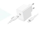 Сетевое зарядное устройство USB-C + кабель Lightning - Type-C BOROFONE BAS13A Erudite PD20W (белый)