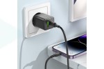 Сетевое зарядное устройство USB + USB-C + кабель Lightning - Type-C BOROFONE BN14 Royal PD30W + QC3.0 (белый)