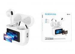 Наушники вакуумные беспроводные BOROFONE BW60 Destacado true wireless BT headset with touch screen (белый)