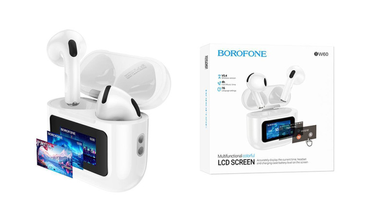 Наушники вакуумные беспроводные BOROFONE BW60 Destacado true wireless BT headset with touch screen (белый) Наушники вакуумные беспроводные BOROFONE BW60 Destacado true wireless BT headset with touch screen (белый)