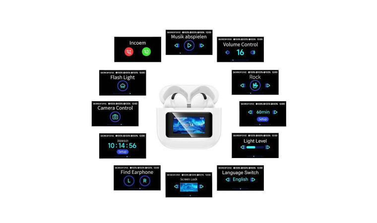 Наушники вакуумные беспроводные BOROFONE BW60 Destacado true wireless BT headset with touch screen (белый) Наушники вакуумные беспроводные BOROFONE BW60 Destacado true wireless BT headset with touch screen (белый)