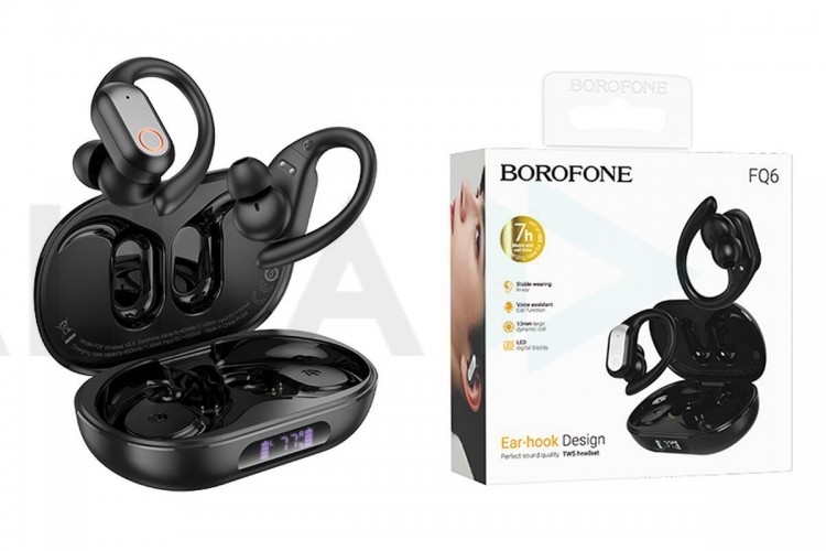 Наушники вакуумные беспроводные BOROFONE FQ6 Dream sound true wireless BT headset (черный)