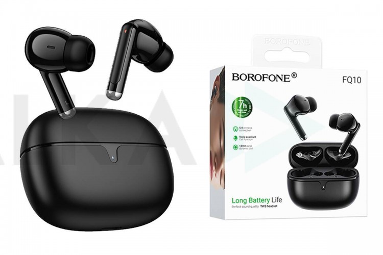 Наушники вакуумные беспроводные BOROFONE FQ10 Joyful true wireless BT headset (черный)