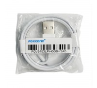 Кабель USB - Lightning Foxconn (без упаковки) вариант 1 круг, (белый) 1м