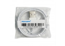 Кабель USB - Lightning Foxconn (без упаковки) вариант 1 круг, (белый) 1м