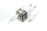 Сетевое зарядное устройство USB-C + кабель Type-C HOCO C131A PD30W + QC3.0 (черный прозрачный )