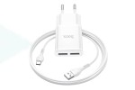 Сетевое зарядное устройство 2USB + кабель Type-C HOCO С88A Star (черный)