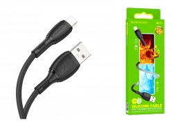 Кабель USB Type-C - Lightning BOROFONE BX86 (черный) 1м силиконовый