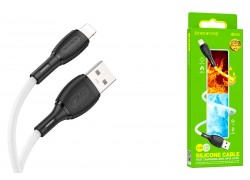 Кабель USB Type-C - Lightning BOROFONE BX86 (белый) 1м силиконовый