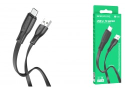 Кабель USB - MicroUSB BOROFONE BX85 2,4A (черный) 1м