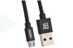 Кабель USB - MicroUSB Remax RC-058m Jewellery Бижутерия (черный) 0,5м