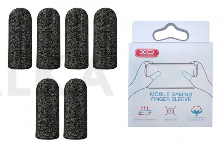 Напальчники 3 пары геймерские в коробочке+кейсы XO ZT-1 gaming finger sleeve (3 pairs/box) (серый)