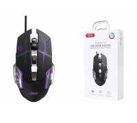 Мышь игровая проводная XO M10 Gaming Mechanical 6-Button Light Emitting Wired Black + Silver