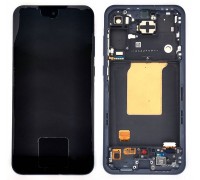 Дисплей для Samsung A556E Galaxy A55 5G Black в сборе с тачскрином + рамка 100%