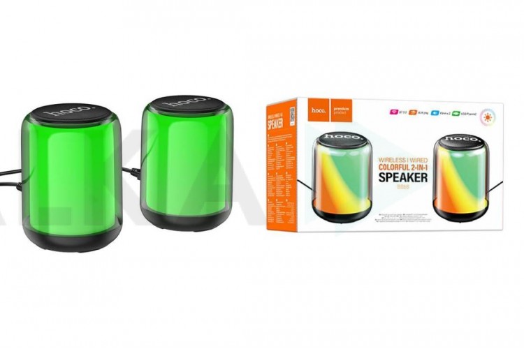 Портативная беспроводная колонка HOCO BS56 Colorful BT wired 2-in-1 computer speaker (черный)