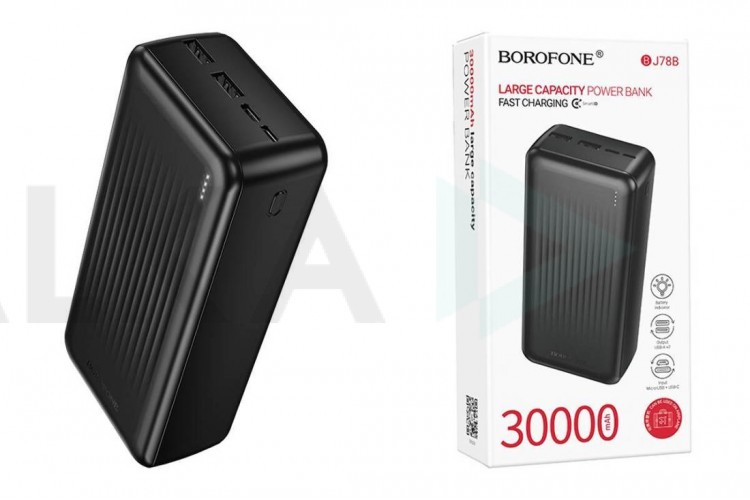 Универсальный дополнительный аккумулятор Power Bank BOROFONE BJ78B Clever (30000mAh) (черный)