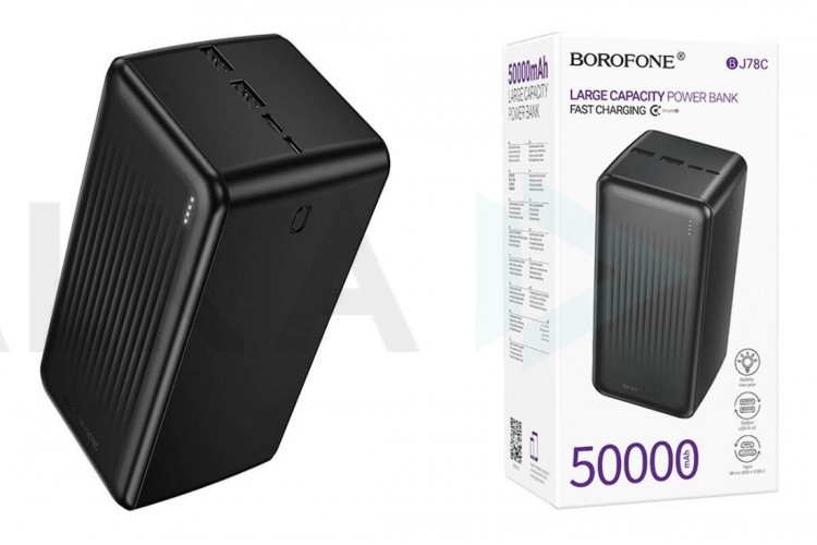 Универсальный дополнительный аккумулятор Power Bank BOROFONE BJ78C Clever (50000mAh) (черный)