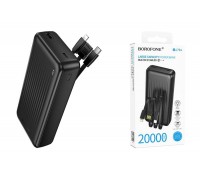 Универсальный дополнительный аккумулятор Power Bank BOROFONE BJ79A Clever with 3 cables (20000mAh) (черный)