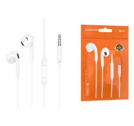 Наушники вакуумные проводные BOROFONE BM96 Brilliant (белый)