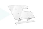 Беспроводное зарядное устройство 3 в 1 HOCO CQ19 Falcon vertical wireless (серый металл)