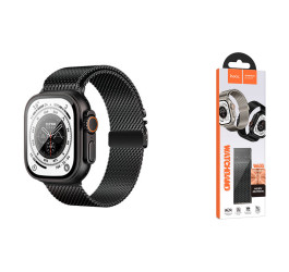 Ремешок для Apple Watch HOCO WA33 Original series umbrella buckle Milanese steel strap strap (44/45/46/49 мм) черный