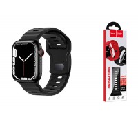 Ремешок для Apple Watch HOCO WA27 Flexible series stepped pattern solid color silicone strap (38/40/41 мм) черный