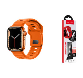 Ремешок для Apple Watch HOCO WA27 Flexible series stepped pattern solid color silicone strap (38/40/41 мм) оранжевый
