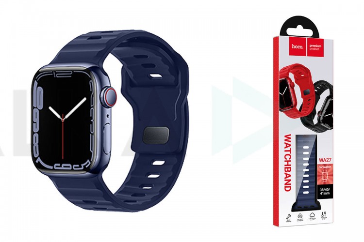 Ремешок для Apple Watch HOCO WA27 Flexible series stepped pattern solid color silicone strap (38/40/41 мм) темно-синий