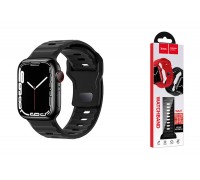 Ремешок для Apple Watch HOCO WA27 Flexible series stepped pattern solid color silicone strap (42/44/45/49 мм) черный