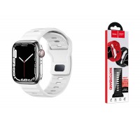 Ремешок для Apple Watch HOCO WA27 Flexible series stepped pattern solid color silicone strap (42/44/45/49 мм) белый
