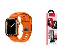 Ремешок для Apple Watch HOCO WA27 Flexible series stepped pattern solid color silicone strap (42/44/45/49 мм) оранжевый