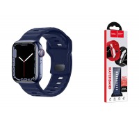 Ремешок для Apple Watch HOCO WA27 Flexible series stepped pattern solid color silicone strap (42/44/45/49 мм) темно-синий